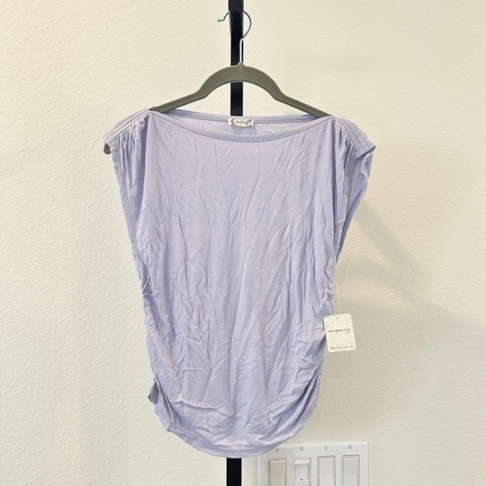 Free People Lavender Boatneck Top